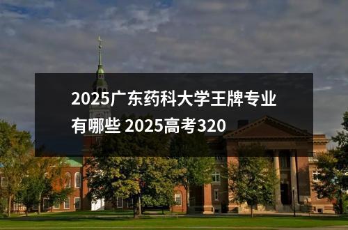 2025广东药科大学王牌专业有哪些 2025高考320