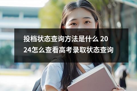 投档状态查询方法是什么 2024怎么查看高考录取状态查询
