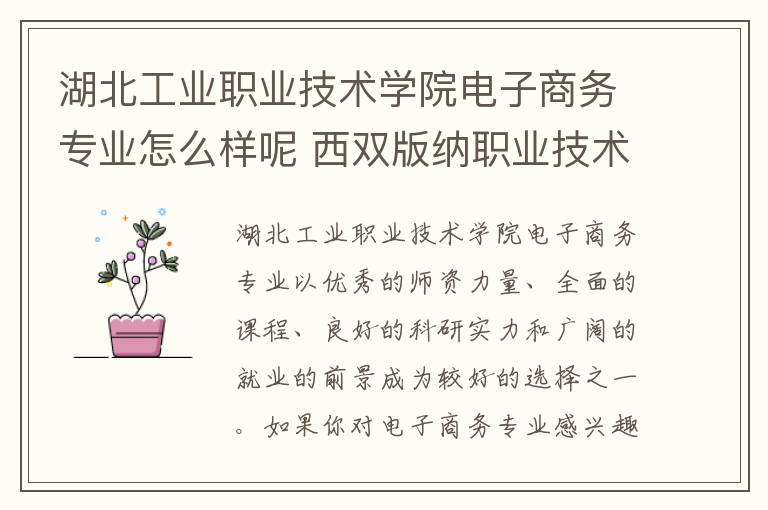 湖北工业职业技术学院电子商务专业怎么样呢 西双版纳职业技术学院市场营销专业怎么样呢
