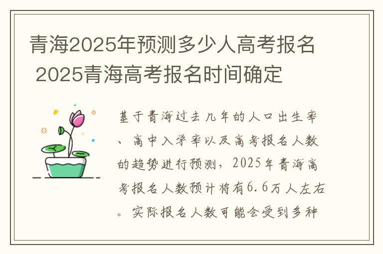 青海2025年预测多少人高考报名 2025青海高考报名时间确定