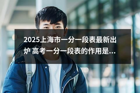 2025上海市一分一段表最新出炉 高考一分一段表的作用是什么