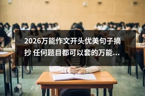 2026万能作文开头优美句子摘抄 任何题目都可以套的万能作文开头