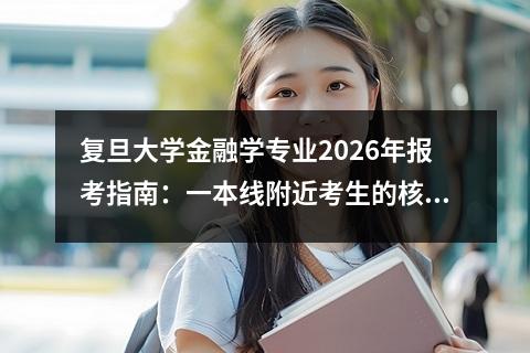 复旦大学金融学专业2026年报考指南:一本线附近考生的核心选择 2026年报考关键节点