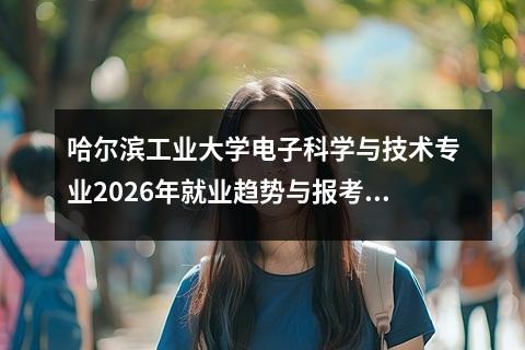 哈尔滨工业大学电子科学与技术专业2026年就业趋势与报考指南 2026年就业趋势分析