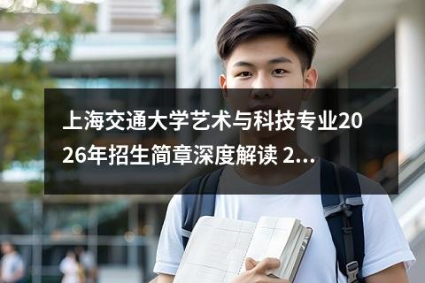 上海交通大学艺术与科技专业2026年招生简章深度解读 2026年招生政策要点