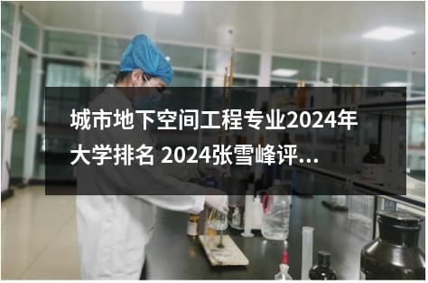 城市地下空间工程专业2024年大学排名 2024张雪峰评价城市地下空间工程专业怎么样呢