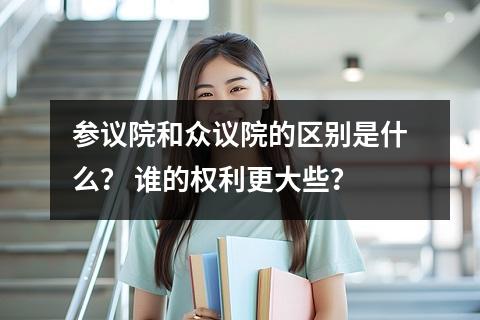 参议院和众议院的区别是什么? 谁的权利更大些?