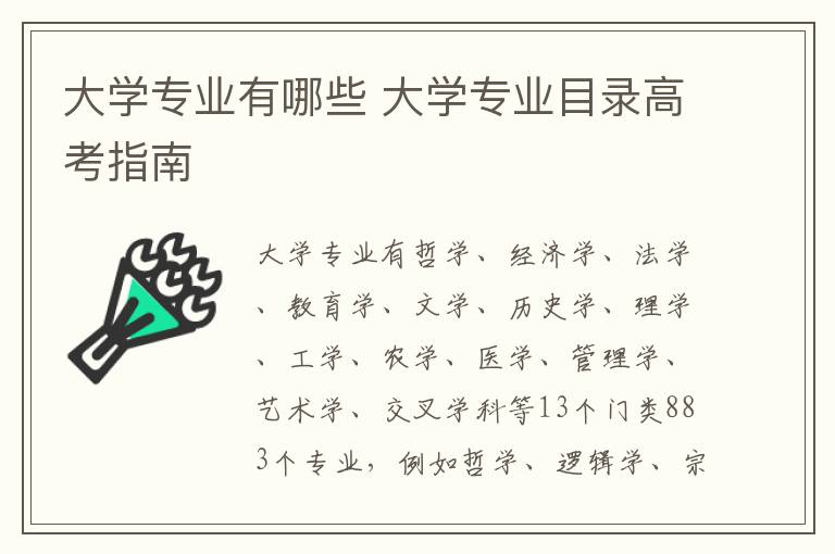 大学专业有哪些 大学专业目录高考指南