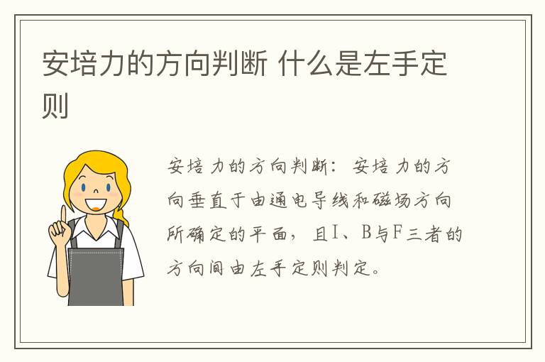 安培力的方向判断 什么是左手定则