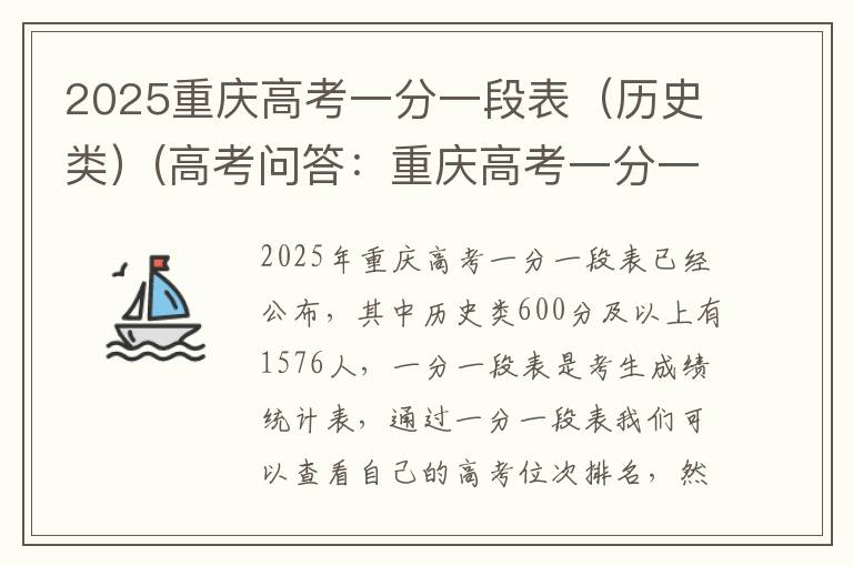 2025重庆高考一分一段表（历史类）(高考问答：重庆高考一分一段表报考指导)
