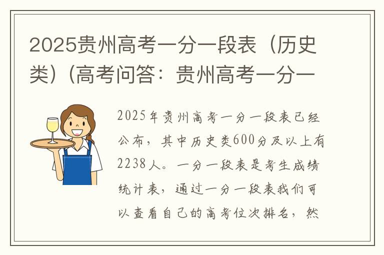 2025贵州高考一分一段表（历史类）(高考问答：贵州高考一分一段表报考指导)
