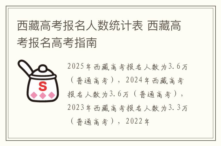 西藏高考报名人数统计表 西藏高考报名高考指南