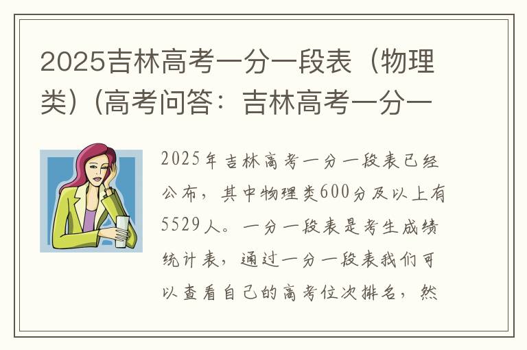 2025吉林高考一分一段表（物理类）(高考问答：吉林高考一分一段表报考指导)
